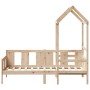 Sofá cama con techo de madera maciza de pino 80x200 cm
