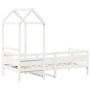 Sofá cama madera maciza de pino blanco 80x200 cm