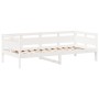 Set de sofá cama con banco y techo madera pino blanco 80x200 cm