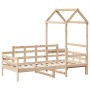 Sofá cama con techo madera maciza de pino 90x200 cm