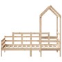 Sofá cama con techo madera maciza de pino 90x200 cm