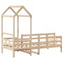 Sofá cama con techo madera maciza de pino 90x200 cm