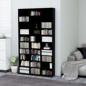 Black plywood CD cabinet 102x16x177.5 cm by vidaXL, CD and DVD storage - Ref: Foro24-801779, Price: 145,54 €, Discount: %