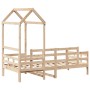Sofá cama con techo madera maciza de pino 90x190 cm