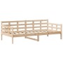 Sofá cama con techo madera maciza de pino 90x200 cm