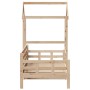 Sofá cama con techo de madera maciza de pino 80x200 cm