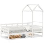 Sofá cama madera maciza de pino blanco 80x200 cm