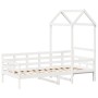 Sofá cama madera maciza de pino blanco 80x200 cm