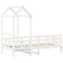 Sofá cama madera maciza de pino blanco 80x200 cm