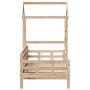 Sofá cama con techo madera maciza de pino 90x190 cm