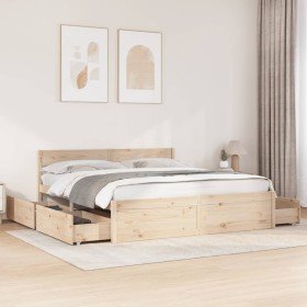 Estructura de cama sin colchón madera maciza de pino 200x200 cm en Camas y somieres | Comprar online en Foro24