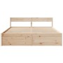 Estructura de cama sin colchón madera maciza de pino 200x200 cm