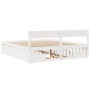 Cama sin colchón madera maciza de pino blanca 180x200 cm