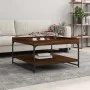 Mesa centro madera ingeniería y hierro roble marrón 80x80x45 cm de vidaXL, Mesas de centro - Ref: Foro24-832817, Precio: 45,1...