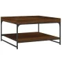 Mesa centro madera ingeniería y hierro roble marrón 80x80x45 cm de vidaXL, Mesas de centro - Ref: Foro24-832817, Precio: 45,1...
