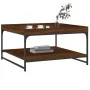 Mesa centro madera ingeniería y hierro roble marrón 80x80x45 cm de vidaXL, Mesas de centro - Ref: Foro24-832817, Precio: 45,1...