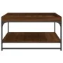 Mesa centro madera ingeniería y hierro roble marrón 80x80x45 cm de vidaXL, Mesas de centro - Ref: Foro24-832817, Precio: 45,1...