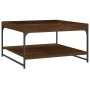 Mesa centro madera ingeniería y hierro roble marrón 80x80x45 cm de vidaXL, Mesas de centro - Ref: Foro24-832817, Precio: 45,1...