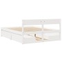 Estructura de cama sin colchón madera de pino blanca 150x200 cm