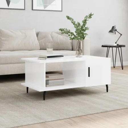 Couchtisch aus glänzend weißem Sperrholz, 90 x 50 x 40 cm von vidaXL, Couchtisch - Ref: Foro24-829502, Preis: 51,75 €, Rabatt: %