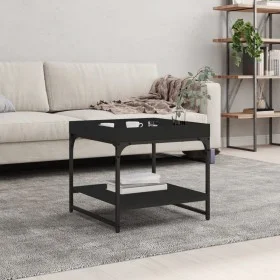 Mesa de centro madera de ingeniería negro 49,5x49,5x45 cm de vidaXL, Mesas de centro - Ref: Foro24-832808, Precio: 36,24 €, D...