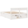 Estructura de cama sin colchón madera de pino blanca 140x190 cm