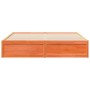 Cama sin colchón madera maciza de pino marrón cera 200x200 cm