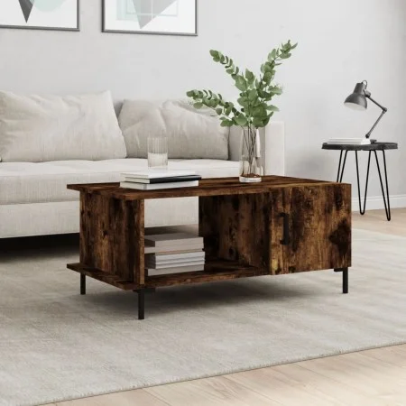 Couchtisch aus geräuchertem Eichensperrholz, 90 x 50 x 40 cm von vidaXL, Couchtisch - Ref: Foro24-829497, Preis: 45,81 €, Rab...