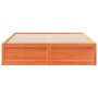 Cama sin colchón madera maciza de pino marrón cera 160x200 cm