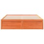 Cama sin colchón madera maciza pino marrón cera 150x200 cm