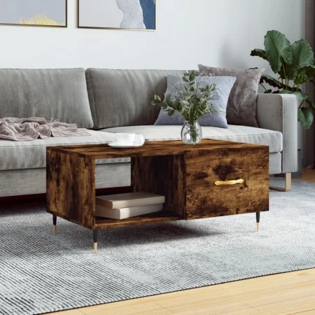 Mesa de centro madera contrachapada roble ahumado 90x50x40 cm de vidaXL, Mesas de centro - Ref: Foro24-829193, Precio: 46,74 ...