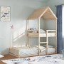 Cama con techo madera maciza de pino 80x200 cm