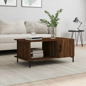 Mesa de centro madera contrachapada roble marrón 90x50x40 cm de vidaXL, Mesas de centro - Ref: Foro24-829499, Precio: 49,57 €...