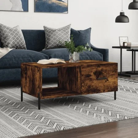 Couchtisch aus geräuchertem Eichensperrholz, 90 x 50 x 40 cm von vidaXL, Couchtisch - Ref: Foro24-829225, Preis: 51,40 €, Rab...