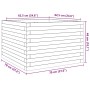 Jardinera madera maciza de pino blanco 70x70x46 cm