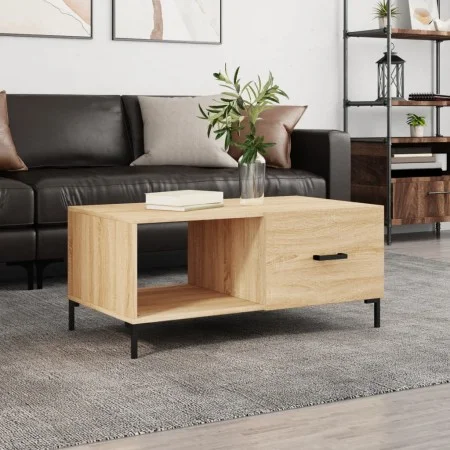 Mesa de centro madera contrachapada roble Sonoma 90x50x40 cm de vidaXL, Mesas de centro - Ref: Foro24-829215, Precio: 46,60 €...