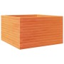Jardinera madera maciza de pino marrón cera 80x80x46 cm