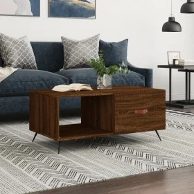 Mesa de centro madera contrachapada roble marrón 90x50x40 cm de vidaXL, Mesas de centro - Ref: Foro24-829187, Precio: 45,21 €...