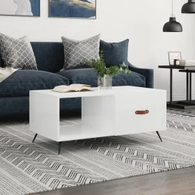 Couchtisch aus glänzend weißem Sperrholz, 90 x 50 x 40 cm von vidaXL, Couchtisch - Ref: Foro24-829182, Preis: 43,74 €, Rabatt: %