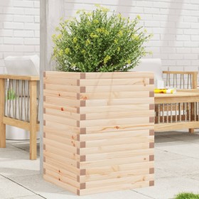 Jardinera de madera maciza de pino 50x50x68,5 cm