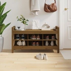 Solid pine wood hall bench honey brown 110x40x60 cm by vidaXL, Benches for halls and storage - Ref: Foro24-821792, Price: 121...