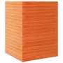 Jardinera madera maciza de pino marrón cera 50x50x68,5 cm