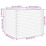 Jardinera de madera maciza de pino 80x80x68,5 cm