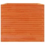 Jardinera madera maciza de pino marrón cera 80x80x68,5 cm
