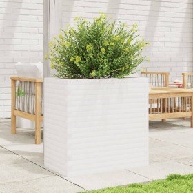 Jardinera madera maciza de pino blanco 70x40x68,5 cm en Maceteros y jardineras | Comprar online en Foro24