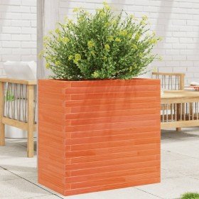 Jardinera madera maciza de pino marrón cera 70x40x68,5 cm en Maceteros y jardineras | Comprar online en Foro24