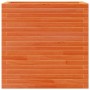 Jardinera madera maciza de pino marrón cera 70x40x68,5 cm