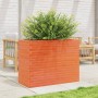 Jardinera madera maciza de pino marrón cera 90x40x68,5 cm