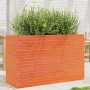 Jardinera madera maciza de pino marrón cera 110x40x68,5 cm