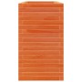 Jardinera madera maciza de pino marrón cera 110x40x68,5 cm